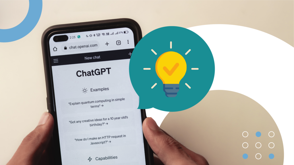 Una persona usando ChatGPT en su teléfono móvil, pensando cómo aprovechar esta herramienta al máximo trabajando con un socio de traducción.