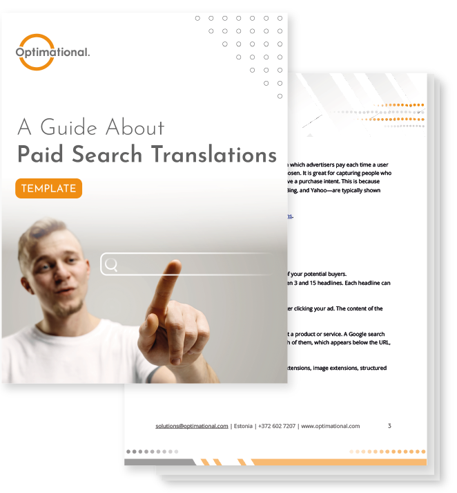 Cover photo of the Guide about Paid Search Translations.